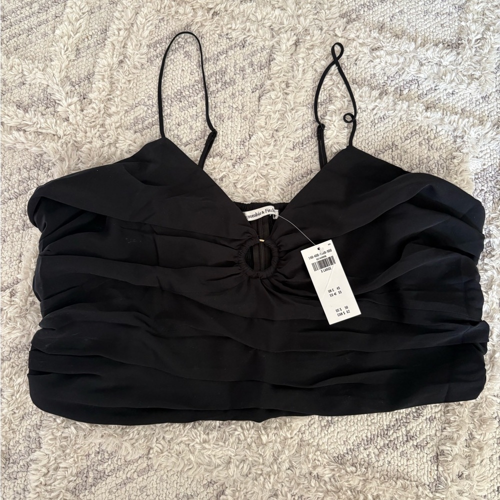 Abercrombie & Fitch Black Ruched Bustier Camisole
